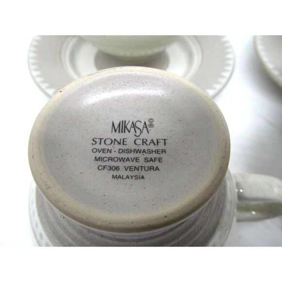 Mikasa Stone Craft "Ventura" Set Of 3 Cups And 3 Saucers - Picture 4 of 8